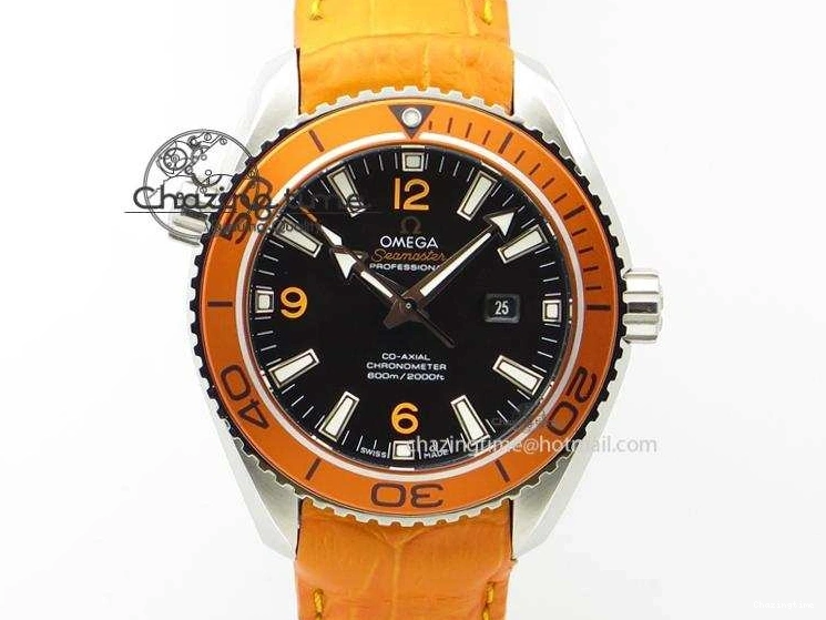 0313 Reliable Planet Ocean Professional SS V6F 37mm Ladies Orange Bezel On Orange Leather Strap A 8255